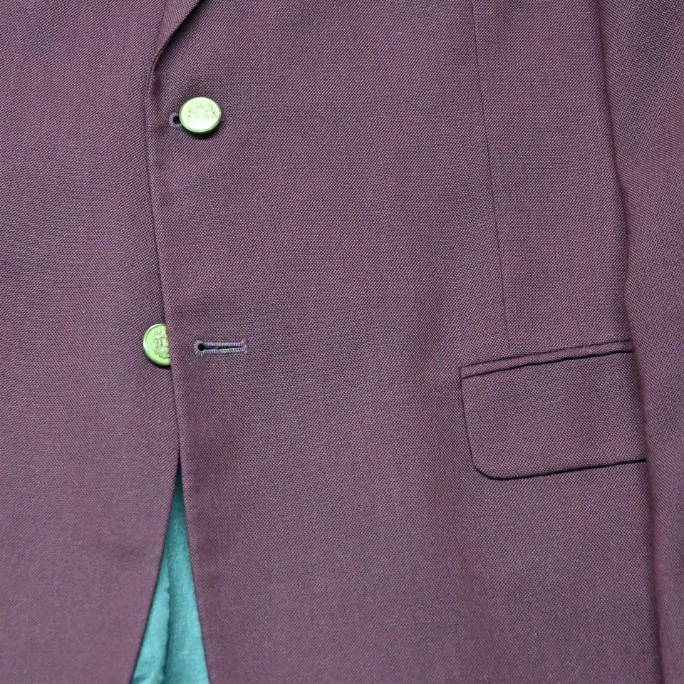 De Colección Stafford 44L Rojo Granate Lúpulo Lana Hombres Blazer Traje Chaqueta Abrigo Deportivo Foto 3 de 4