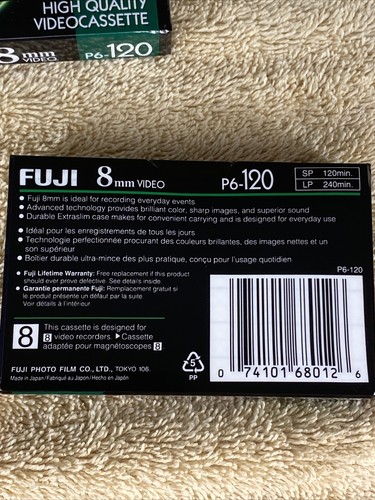 (Lot of 8) FUJI P6-120 8mm High Quality Videocassettes - Picture 2 of 2