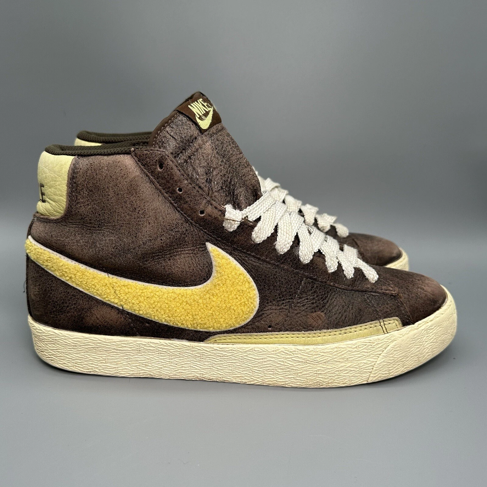 Nike Blazer Haut Supreme Baskets Chaussures Fuzzy Jaune Marron Zest Sail Homme 9