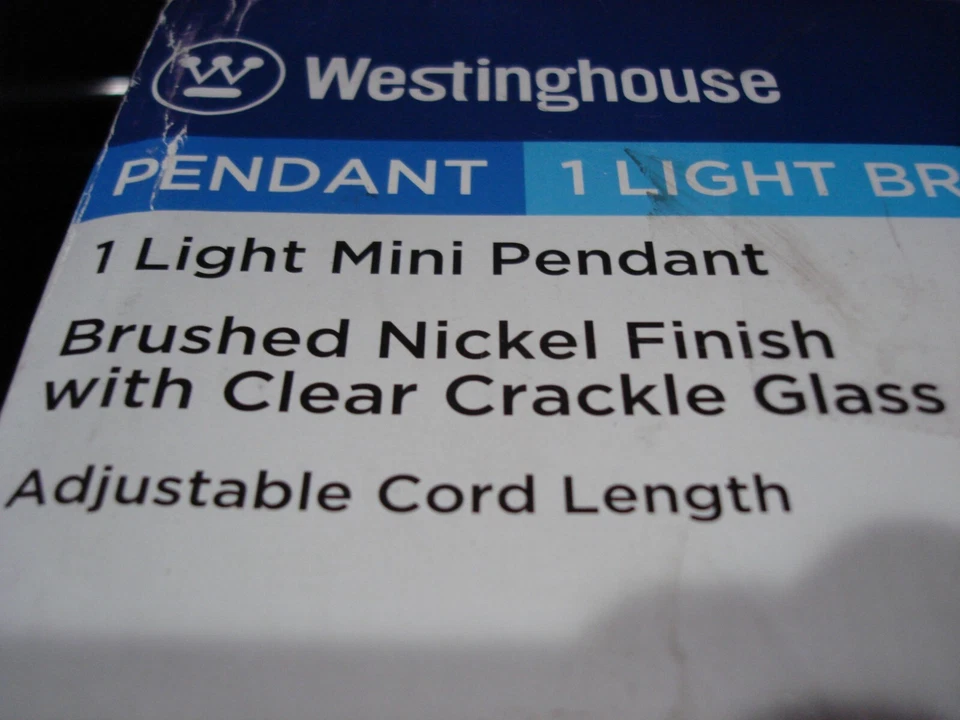 61057 Mini accesorio colgante de una luz, níquel cepillado 11"X 6,25" diámetro Foto 3 de 4