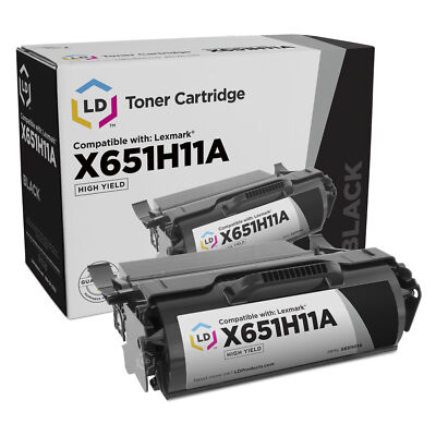 LD Replacement Lexmark X651H11A High Yield Black Toner Cartridge (25K Pages)