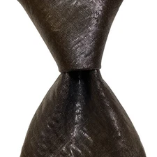 ALTEA Men's 100% Silk Necktie 57 3/8" x 3 1/2" ITALY Designer SOLID Gray GUC