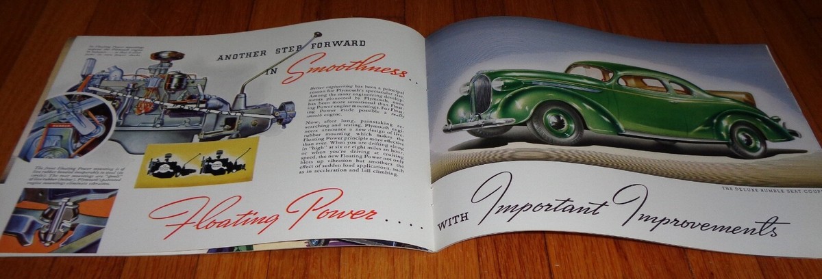 Original 1938 Plymouth Full Line Sales Brochure Catalog De Luxe