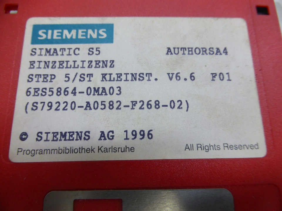 Siemens Simatic S5 Einzellizens STEP 5/ST Kleinst. 6ES5 864-0MA03 - Bild 3 von 4