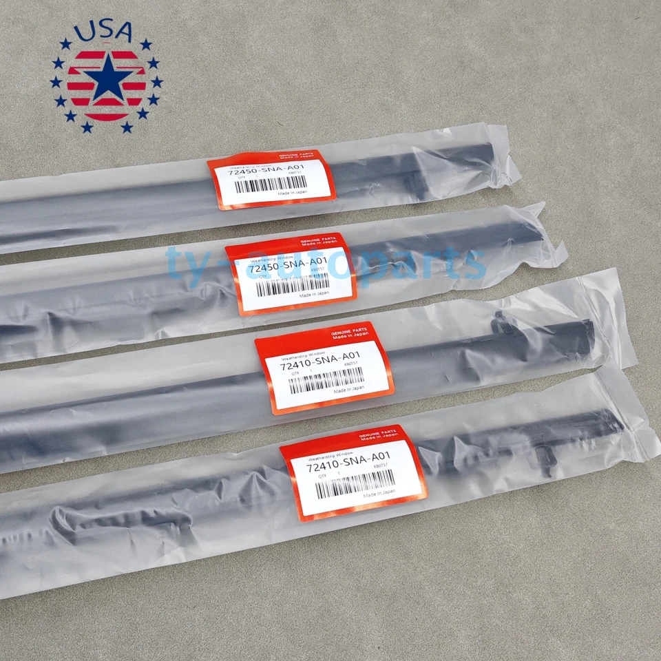 New 4PC Window Moulding Trim Weatherstrips Seal Fit For Honda Civic Sedan 06-11 Foto 2 de 4
