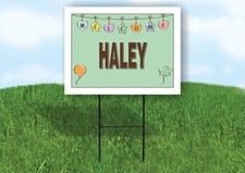 HALEY WELCOME BABY GREEN 18 in x 24 in Yard Sign Road Sign with Stand