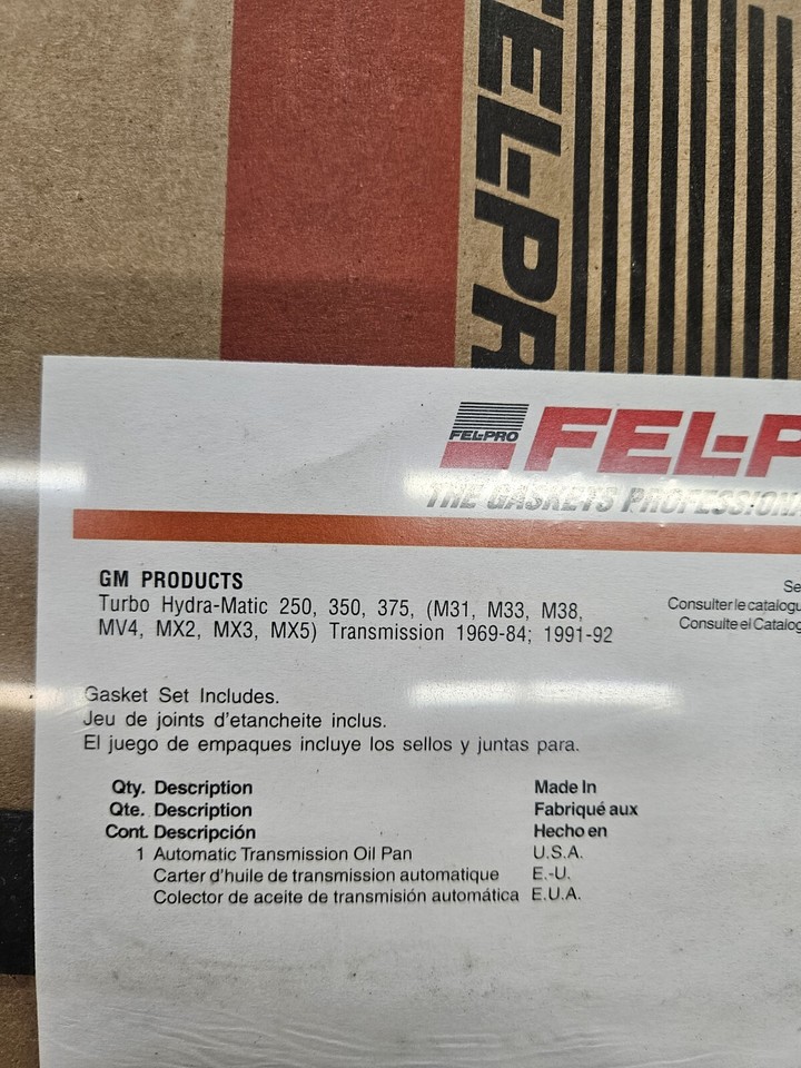 FELPRO 19691984 TH350 Turbo 350 Transmission Pan Gasket P/N TOS