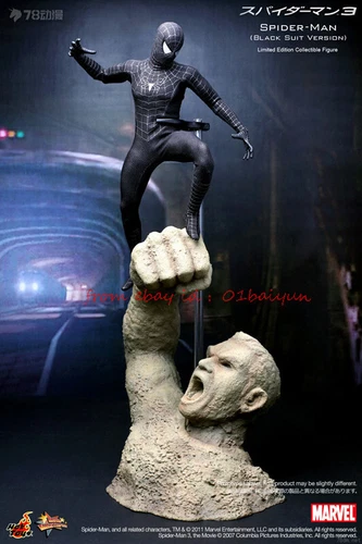 Traje Negro Hot Toys Mms165 1/6 Ver Spiderman con Sandman Diorama Base De Lujo