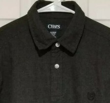Chaps Dress Shirt Boys 18 20 XL Gray Long Sleeve Button Front Casual School 
