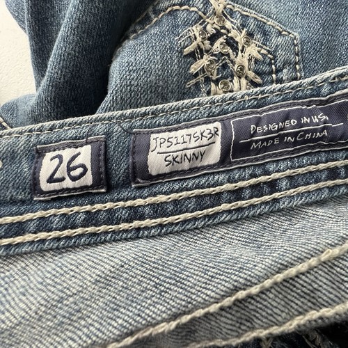 Miss Me Damen Gr. 26 Skinny Jeans Cross Pocket Strass Schmuck Western Rodeo - Bild 12 von 18