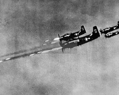 DOUGLAS AD-4 SKYRAIDER ATTACK SQUADRON VA-55 KOREA 1950 8X10 PHOTO