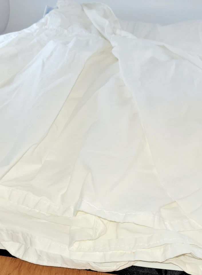 ПРОСТО ПОТЕРТЫЙ ШИКАРНЫЙ Полный Юбка для Кровати Пыль Грубая Белая 15" Капля Раздельный Угол Хлопок - Изображение 2 из 4
