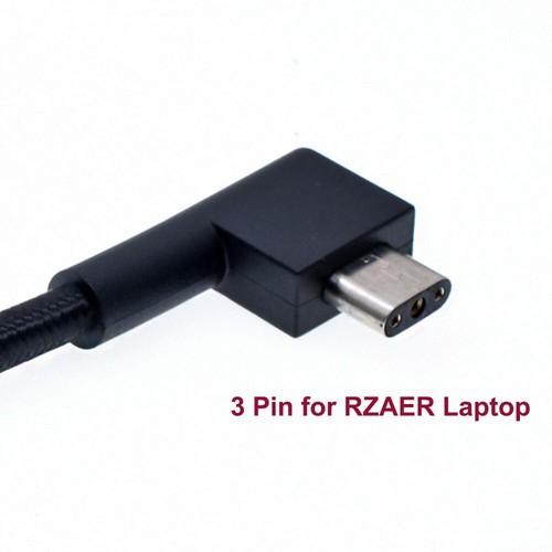 DC Square Female-3 Pin Plug Converter Laptop Charging Cable For Razer Blade 15 N - Photo 9/10