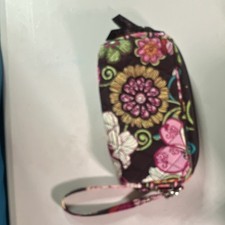 Vera Bradley Women s Floral Wristlet Zip Wallet Brown Pink w/ Strap
