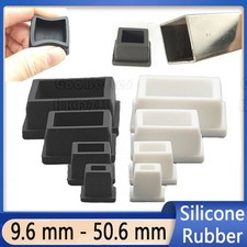 Silicone Rubber Square Hole Plugs Blanking End Cap Tube Pipe Bung 9.6mm - 50.6mm