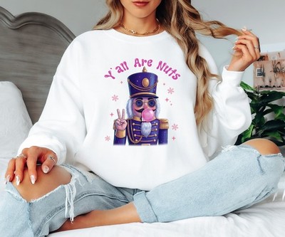Y'all Are Nuts Nussknacker Weihnachten Damen Sweatshirt Urlaub Damen Pullover