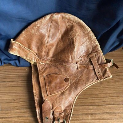 Former Japanese Navy IJN Flight Cap Pilot Hat 22 in 56cm Leather