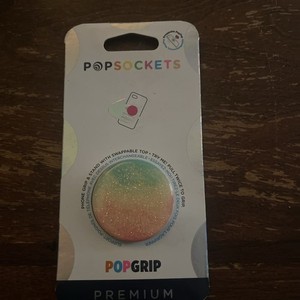 PopSockets PopGrip Phone Grip | Swappable Top | Stand | Glitter Peach Shores