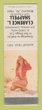 Matchbook Cover - Clarence Shappell Match Collector Reading PA pinup WEAR