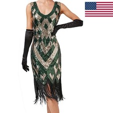 1920s vintage sequin fringe dress suitable for parties