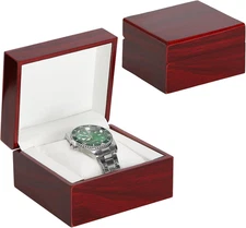 Wooden Single Watch Gift Box with Pillow, Wood Wristwatch Wrist Color B 