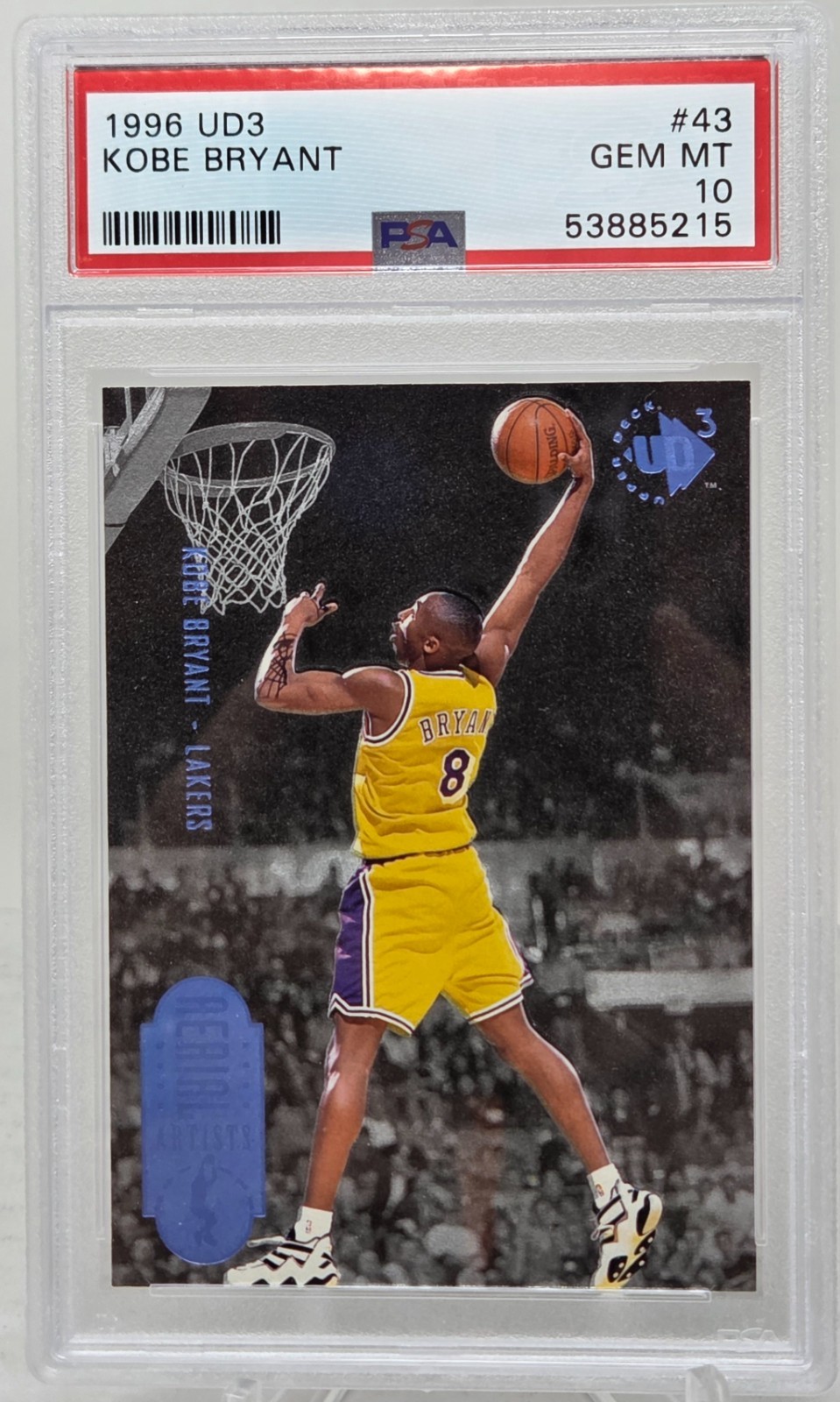 1996 UD3 ~ KOBE BRYANT Rookie Basketball Card PSA 10 GEM MINT (Pop 214)
