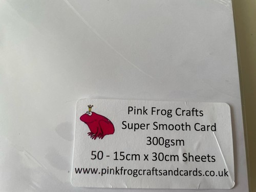 50 Pink Frog Super Smooth White 300 Gsm 15c30 Cm Folded Makes 6x6cards - Picture 2 of 2
