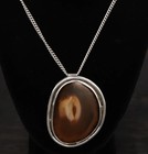 VTG Sterling Silver HUGE MEXICO AGATE VJL Statement Pendant 20.5" Necklace 84g — photo 2