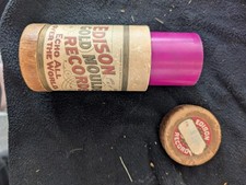 Edison Phonographs Gold Moulded Record Cylinder Tube/Container w/ Lid Pat 1900