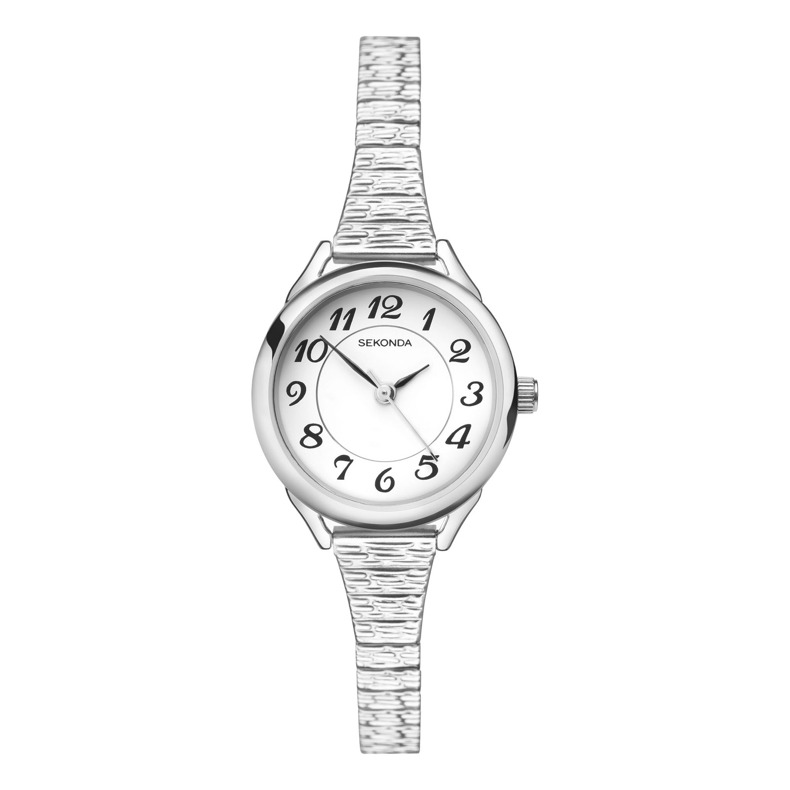 Sekonda Ladies Silver-Tone Stainless Steel 25mm Easy Reader Watch 2638