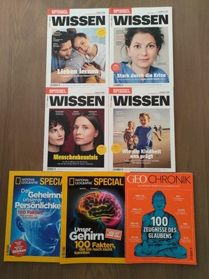 7 hochwertige Zeitschriften, Spiegel Wissen, GEO Chronik, N. Geographic Special