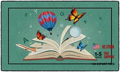 Explore Through Reading Children's Educational Area Rug for Kids Bedroom Mat,