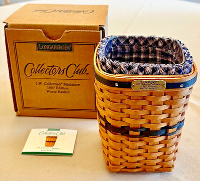Longaberger Collector's Club JW Collection Miniature 1997 Waste Basket