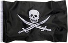 Pirate Flag - 3X5 Foot Outdoor Nylon Jolly Roger Banner Double Sided Embroide.