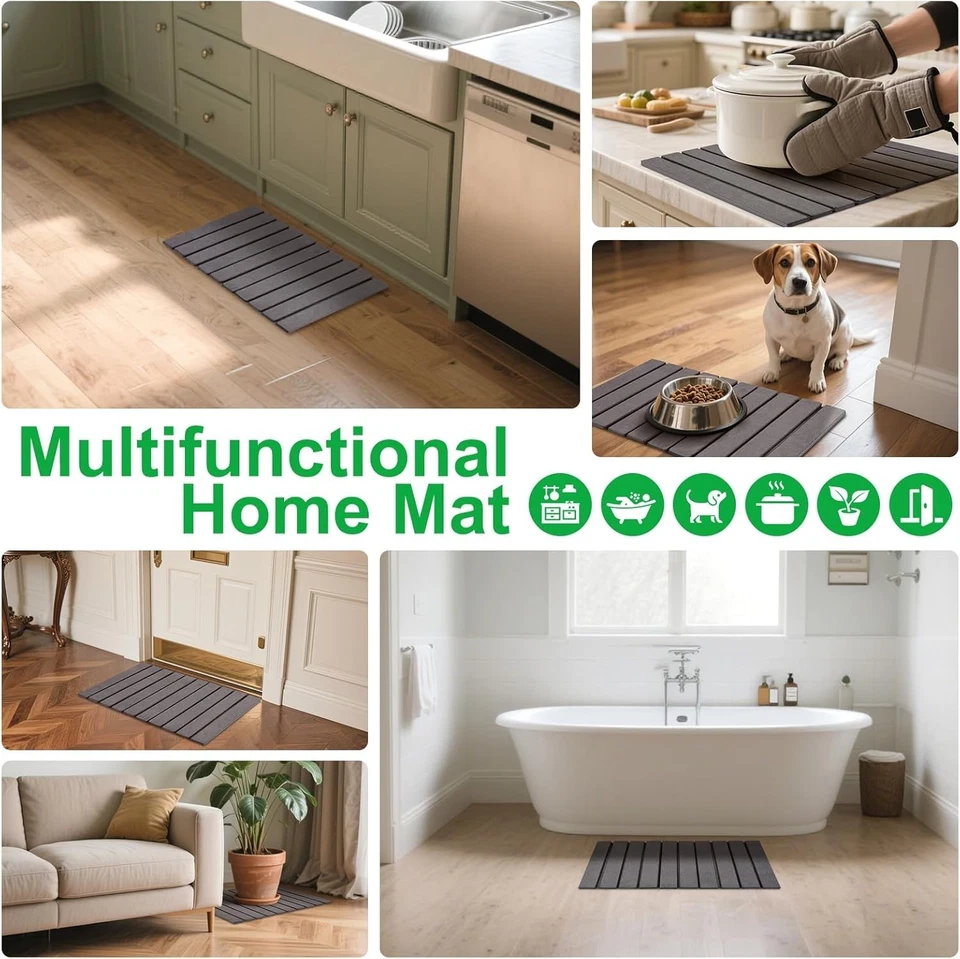 Alfombra de secado de piedra para mostrador de cocina grande, plegable secado rápido corazón de diatomeas Foto 4 de 4