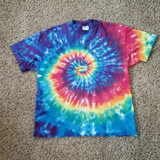 Vintage 80s 90s Tie Dye Shirt Men's XL (Large Fit) HANES BEEFY-T Made In USA