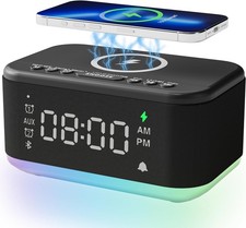 Alarm Clock Speaker Wireless Charger, Digital Alarm Clocks Bedrooms Bluetooth...