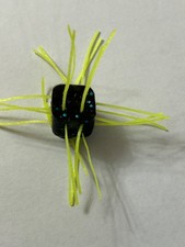 Custom Made 1/2" Cube Fuzzy Dices Fishing Baits Black/Blue Glitter w/Char. Legs