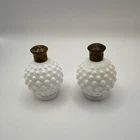 Vintage Hobnail Salt & Pepper Shakers White Milk Glass