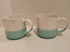Over and Back Stoneware Seafoam Green Base Oversized Coffee Stackable Mug 16 oz 