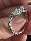 Vintage Sterling Silver 925 Dragon wrap around ring Estate