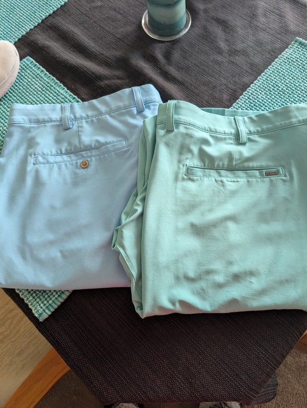 Two Greg Norman ML75 Micro Lux Short Size 46. One Lite Blue And One Lite Green