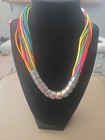 Multicolor Strand Necklace With Silver Beeds Boho Tribal — photo 1