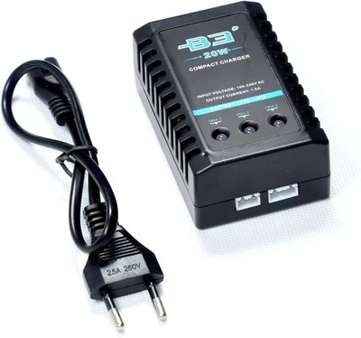 Ladegerät 20W 1.6A Kompakt Schnellladung RC-Drohne Boot LiPo-Akkus 2-3S - Bild 1 von 4