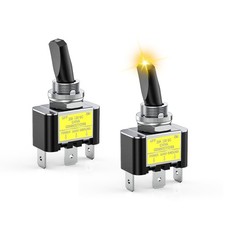 Nilight 2PCS Yellow LED Toggle Switch 12V DC 30A 3 Pin On Off 2