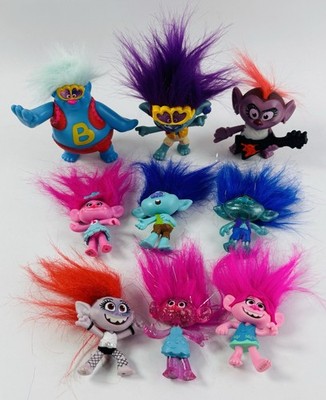 Trolls Movie Figure Lot - Rare Barb with Guitar, Biggie, Sparkle Branch & Poppy