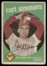 1959 Topps Curt Simmons #382 Philadelphia Phillies