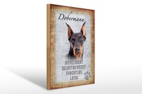 Holzschild Spruch 30X40Cm Dobermann Hund Loyal Schild