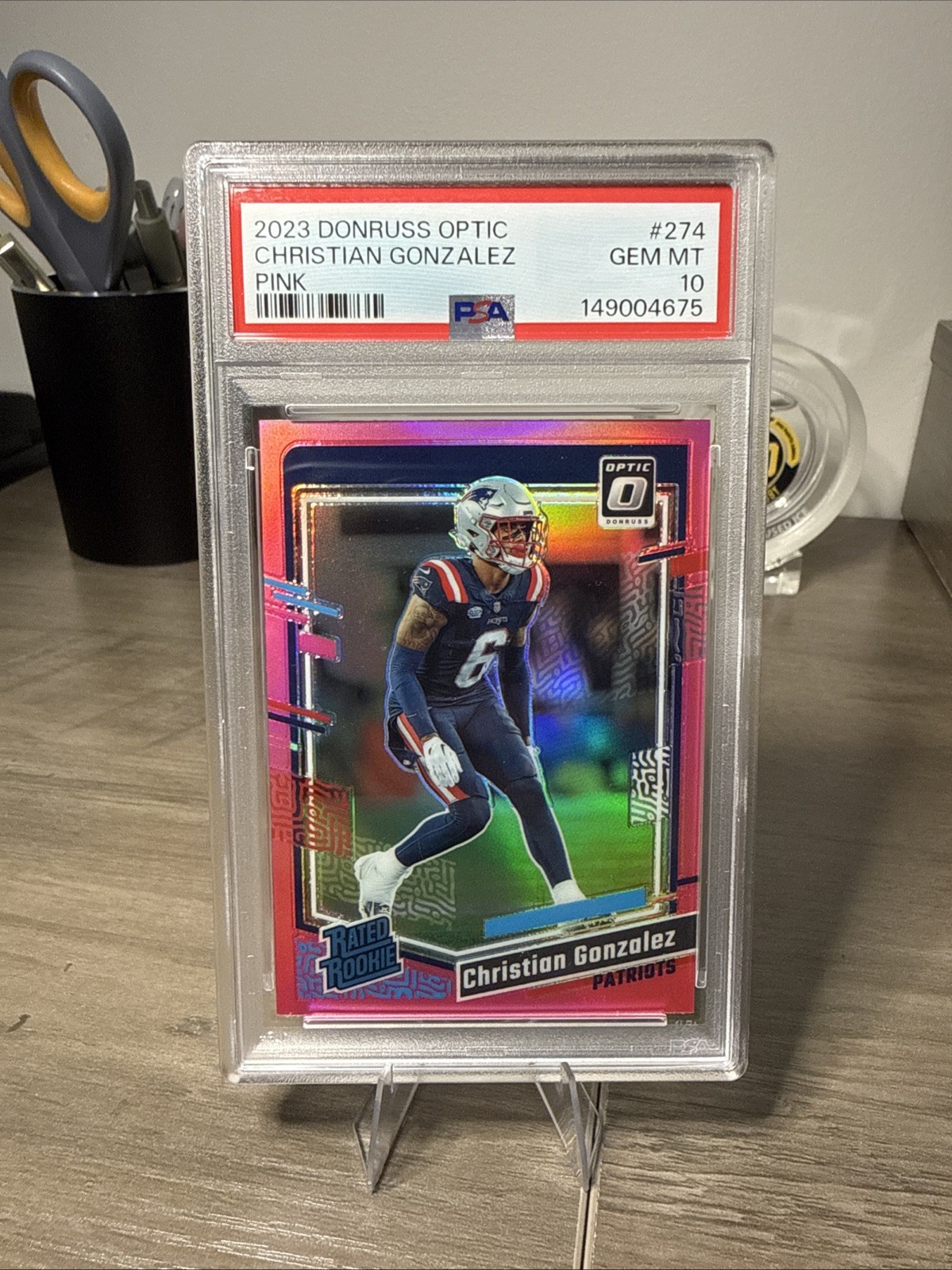 2023 PANINI DONRUSS OPTIC PINK #274 CHRISTIAN GONZALEZ ROOKIE RC PSA 10