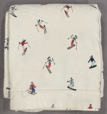 Eddie Bauer Home Flat Sheet Queen Flannel Standard Pillowcase Ski Winter Cozy